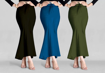 VIDRIVA EXPORT Peticoat Black,Morpitch,mahendi Lycra Blend Petticoat(S)