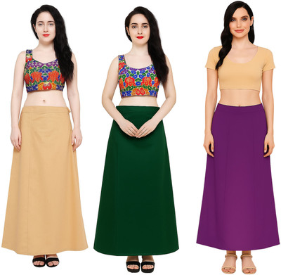 IGNOTO FKK_3PTCT-BGE_D.GRN_PPL Cotton Blend Petticoat(Free)