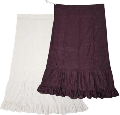house of common White & Dark Sangria Combo Pure Cotton Petticoat(XXL)