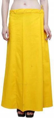 First Trend Fashions Women saree ladies inskirt readymade Dark Lemon Yellow colour fast Waist 38 Pure Cotton Petticoat(Medium)