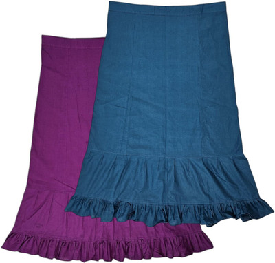 Belizs Fandango & Peacock Blue (Dark Blue) Pure Cotton Petticoat(XXL)