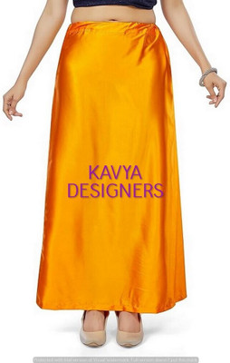 Aarvi styles LIGHT ORANGE JX COLOUR PETTICOAT27 Pure Satin Petticoat(Free)