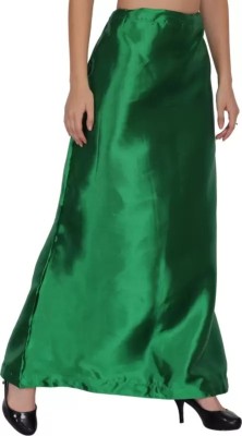 ART Fashion Green satin petticoat Satin Blend Petticoat(Free)