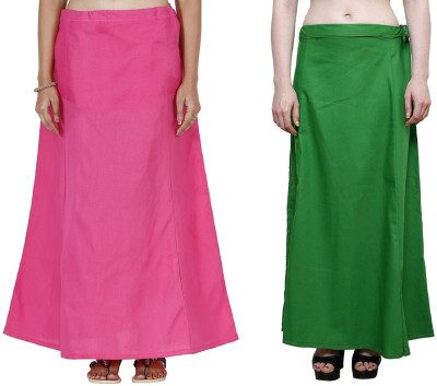 Guddan GD-1116-GajriPink-Green Pure Cotton Petticoat(Free)