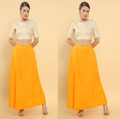 Lootnixx SP_Orange + Orange petticoat Combo For women Small Pure Cotton Petticoat(Small)