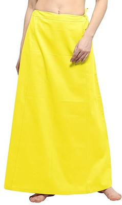 JTG ENTERPRISES A1 Quality Double Stitched and Special Interlocked Fast Guaranteed Color Yellow Pure Cotton Petticoat(Free)