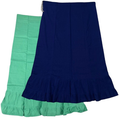 Belizs Medium Spring Green & Night Blue Combo Pure Cotton Petticoat(XXL)