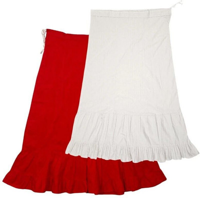 Belizs Red & White Combo Pure Cotton Petticoat(XL)