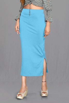 VDIHATA FASHION Sky Blue Women'S Lycra Stretchable Fishcut Petticoat Shapewear Underskirt Lycra Blend Petticoat(XL)