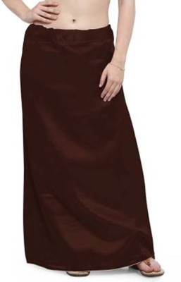 Evafasion Brown Satin Silk Petticoat Satin Blend Petticoat(Free)