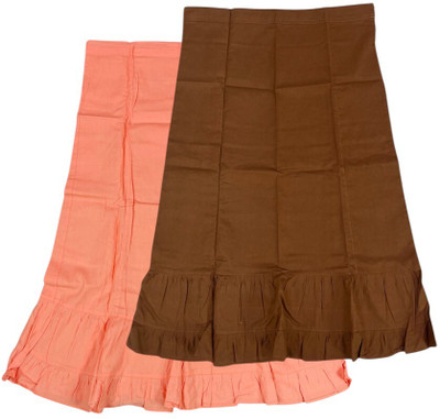 house of common Butterscotch & Otter Brown Combo Pure Cotton Petticoat(XL)