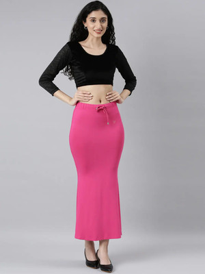 BADGERW INSOME SStylish Flare Saree Shapewear Baby Pink (L) Lycra Blend Petticoat(L)
