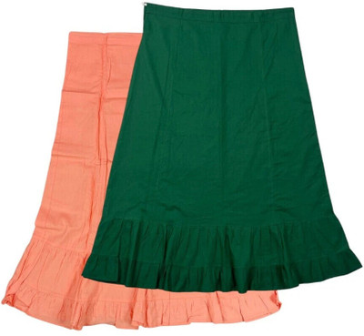 Belizs Butterscotch & Green Combo Pure Cotton Petticoat(XXL)