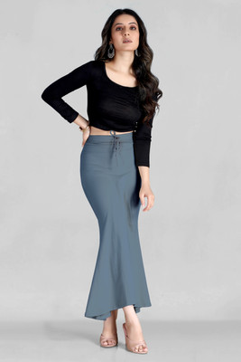 SCUBE DESIGNS Flared Saree Shapewear Petticoat Grey (S) Lycra Blend Petticoat(S)