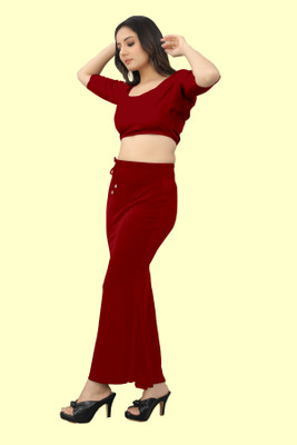KERMIT TAX_FishCut_Red_L_Saree Shapewear shapewear petticoat For saree Lycra Blend Petticoat(L)