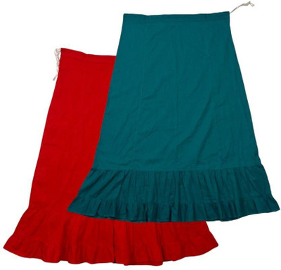 Belizzi Paridhan Red & Deep Teal Combo Pure Cotton Petticoat(XXL)