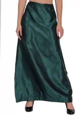 Ala Fashion Dark green satin petticoat Satin Blend Petticoat(XL)