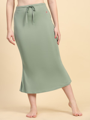 Trendmalls New.P01-SteelGreen Lycra Blend Petticoat(3XL)