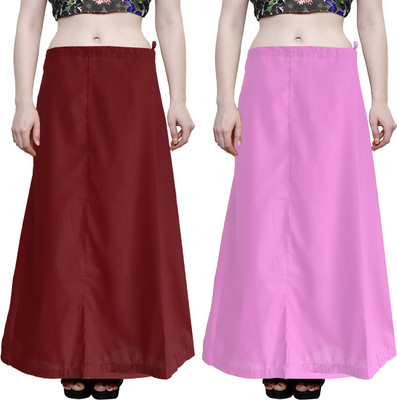 sadaf creation gulabi+Maroon Petticoat 2 pcs Pure Cotton Petticoat(Free)
