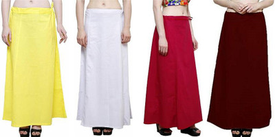 Gugaliya YELLOW--WHITE-RANI-MAROON Pure Cotton Petticoat(Medium)