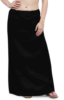 Abn Traders Solid Black Satin Blend Petticoat(Free)