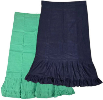 house of common Medium Spring Green & Navy Blue Combo Pure Cotton Petticoat(XL)