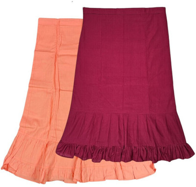 house of common Butterscotch & Dark Red Combo Pure Cotton Petticoat(XXL)