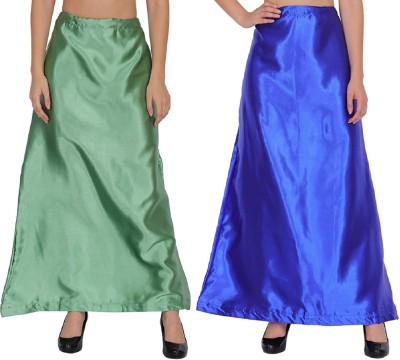 Guddan GD-6015-Pista-Blue Pure Satin Petticoat(Free)