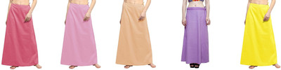 JTG ENTERPRISES A1 Quality Pack Of 5 Pure Cotton Double Stiched Special Interlocked f98 Pure Cotton Petticoat(Small)