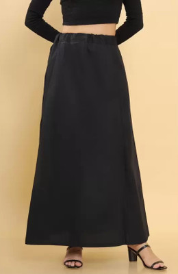 keya Women's Cotton Petticoat Inskirt Saree Petticoats Underskirt Black Pure Cotton Petticoat(Free)
