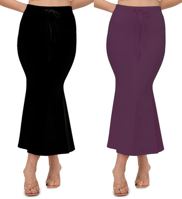 HOC 1001-BLACK-COMBO-PTCT-WINE-BLACK-M Lycra Blend Petticoat(M)
