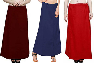 Gugaliya MAROON--GERMAN BLUE-RED Pure Cotton Petticoat(Medium)