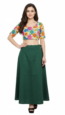 SANIGOLD Bottle green Pure Cotton Petticoat(XL)