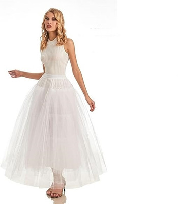 KCM FASHION 2-LAYER-A-WHITE Net Petticoat(M)