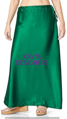 KAVYA DESIGNERS BOTTLE GREEN COLOUR PETTICOAT129 Pure Satin Petticoat(Free)