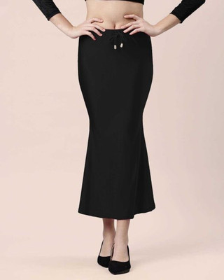 VDIHATA FASHION Black Blended Petticoat Skirts For Women Saree Inner Shapewear Fishcut Lycra Blend Petticoat(L)