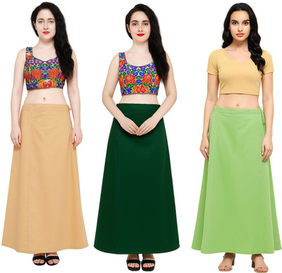 IGNOTO FKK_3PTCT-BGE_D.GRN_PISTA Cotton Blend Petticoat(Free)