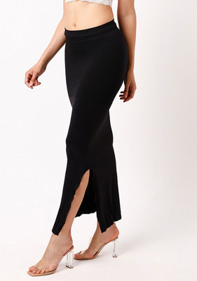 VDIHATA FASHION Black Color Fish Cut Design Side Slit Slim Fitting Shapwear Petticoat For Women Lycra Blend Petticoat(XL)