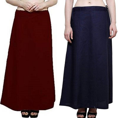 Gugaliya MAROON-NAVY BLUE Pure Cotton Petticoat(Medium)