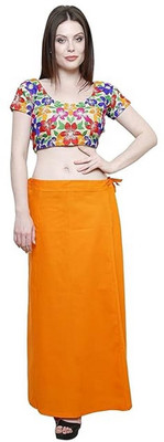 KAVYA DESIGNERS COTTON PETTICOAT ORANGE S92 Pure Cotton Petticoat(Free)