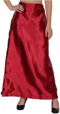 Ddd fashion Red satin blend petticoat Satin Blend Petticoat(Free)