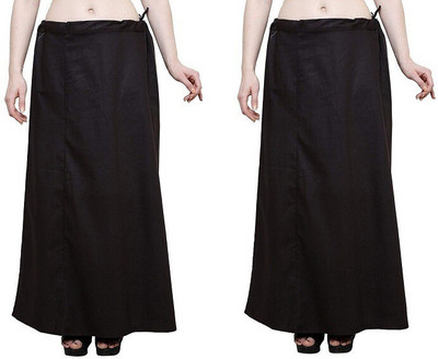 Queen Style 7 Part - Black (Pack of 2) Pure Cotton Petticoat(XL)