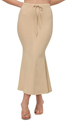 DRESQUE STORE Stylish Fishcut Saree Shapewear Biege (M) Lycra Blend Petticoat(M)