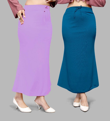 VIDHATA FASHION Fish Cut Petticoat/Peticot Saree Shape Wear Purple and Blue Lycra Blend Petticoat(3XL)