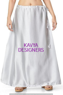 Aarvi styles WHITE IT COLOURPETTICOAT42 Pure Satin Petticoat(Free)
