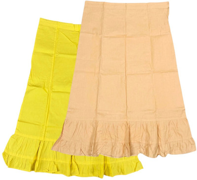 Belizzi Paridhan Lime & Deep Peach Combo Pure Cotton Petticoat(XXL)