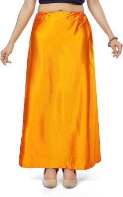 Guddan GD-7011-Orange Pure Satin Petticoat(Free)