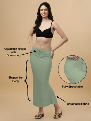 house of common SAREE SHAPWEAR FISH CUT PISTA XL 1.1 Lycra Blend Petticoat(XL)