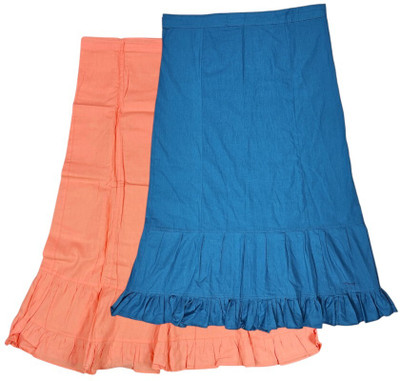 house of common Butterscotch & Deep Sky Blue Combo Pure Cotton Petticoat(XL)