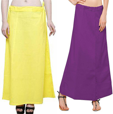 Gugaliya YELLOW-VIOLET Pure Cotton Petticoat(Medium)